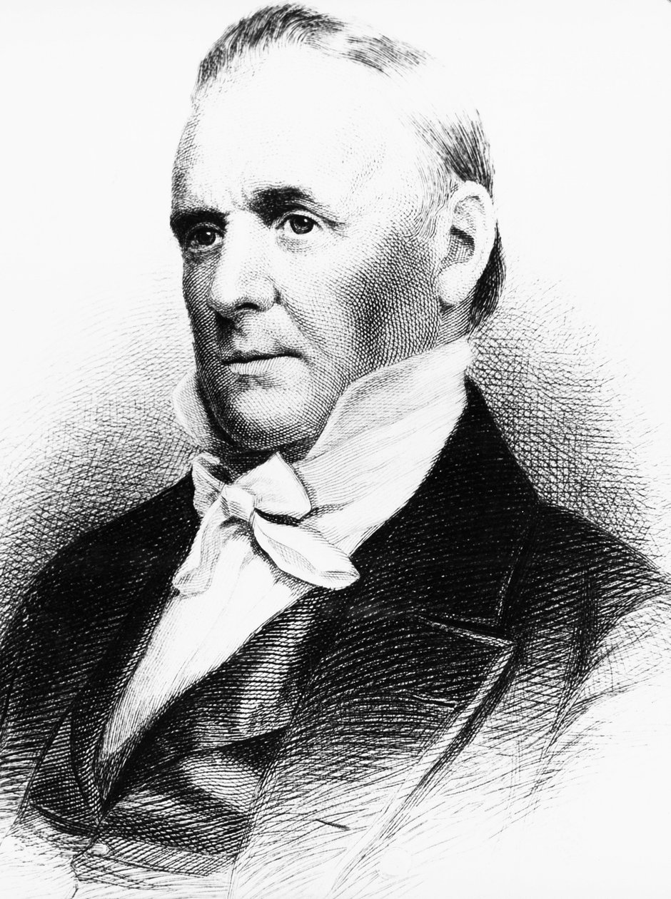 Retrato de James Buchanan (1791-1868), advogado, diplomata e político americano que serviu como 15º Presidente dos Estados Unidos da América de 1857 a 1861, gravando de J.B. and Brown J. Rowbotham
