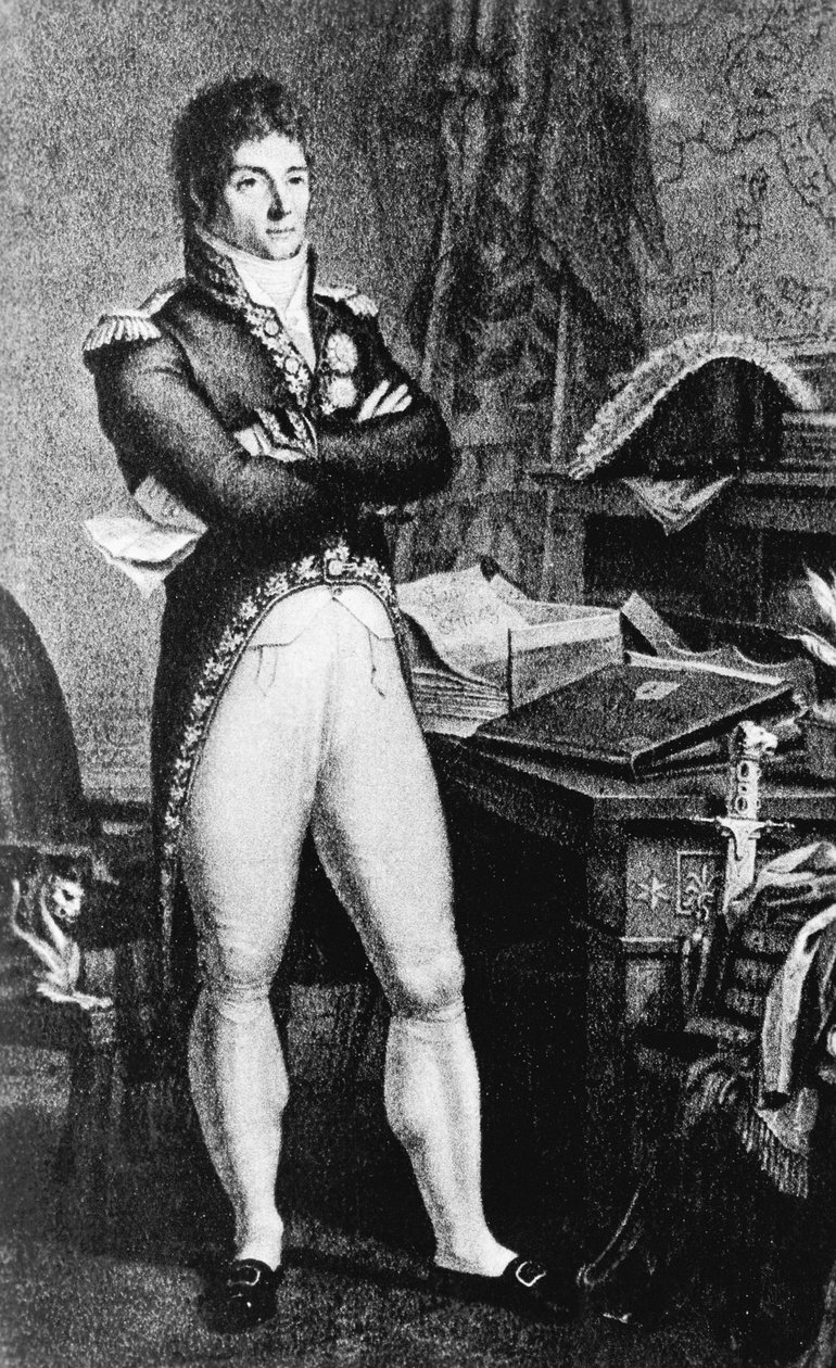 Retrato do Príncipe Louis-Alexandre Berthier (1753-1815), general francês, Marechal da França e Ministro da Guerra do Primeiro Império Francês, gravura de J.B. and Brown J. Rowbotham