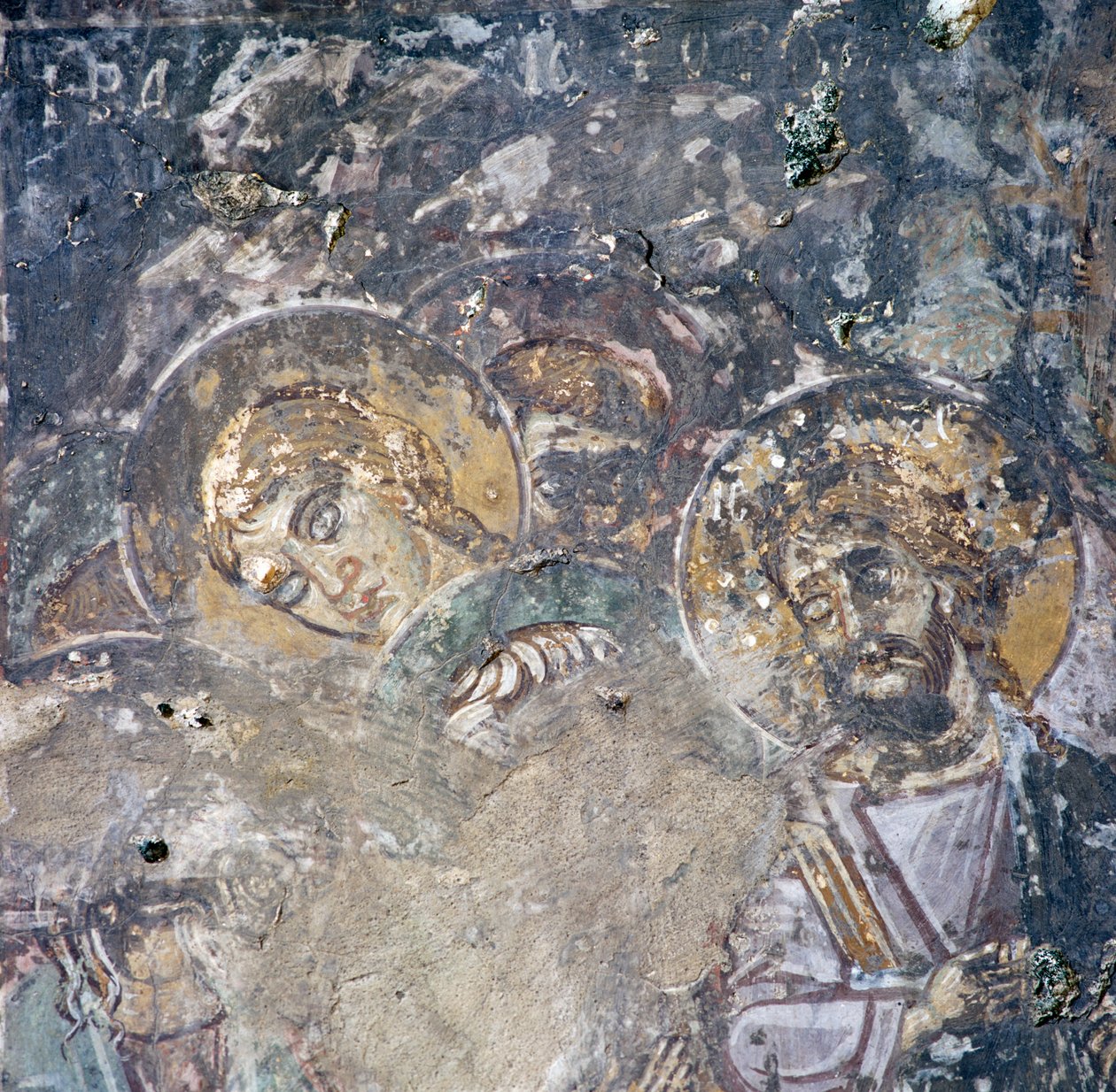 Santos, fresco na igreja em Kandanos, Creta, Grécia (foto) de J.B. and Brown J. Rowbotham