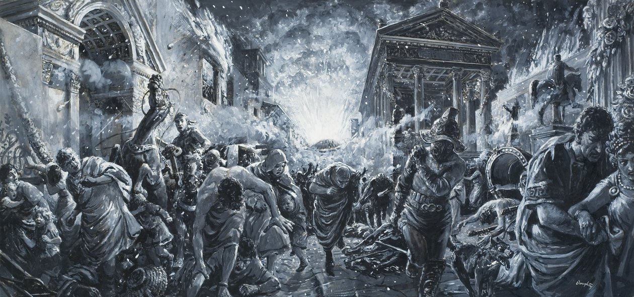 A destruição de uma cidade (guache sobre papel) de C.L. Doughty