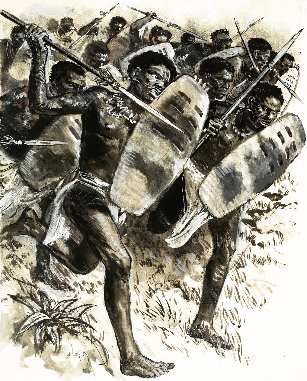 Tribos abissínios atacam o forte de Gura em 1875 de C.L. Doughty