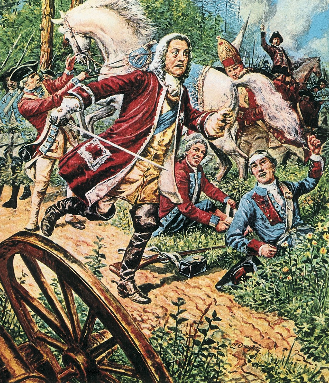 Jorge II na batalha de Dettingen de C.L. Doughty