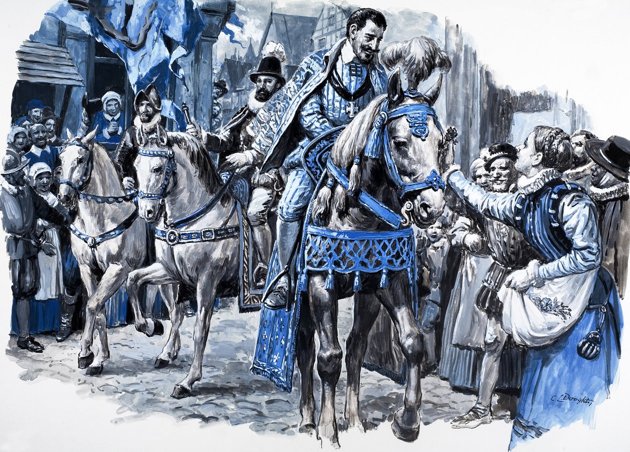 Henrique o Grande, de "A História de França" (guache sobre papel) de C.L. Doughty