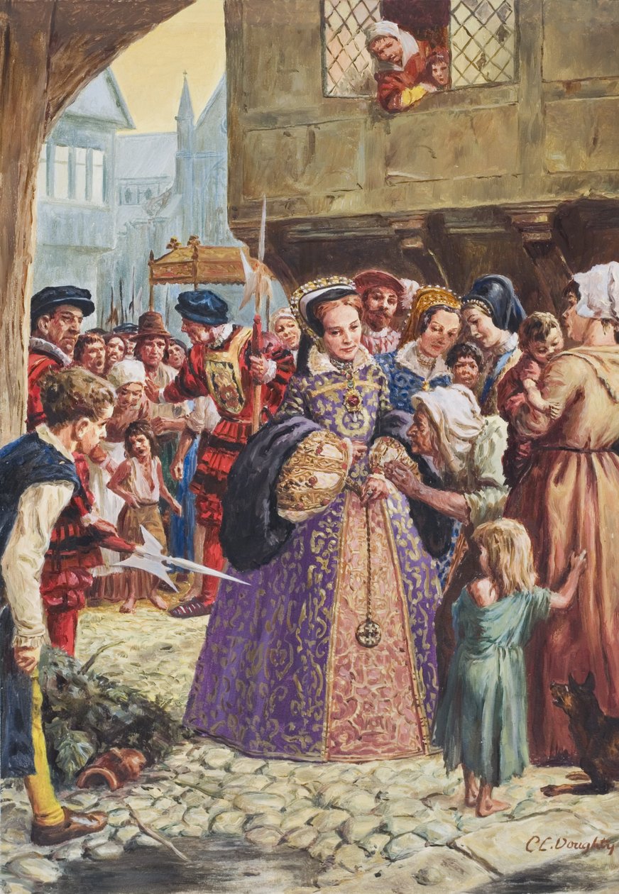 Maria Tudor (1515-58) (guache sobre papel) de C.L. Doughty