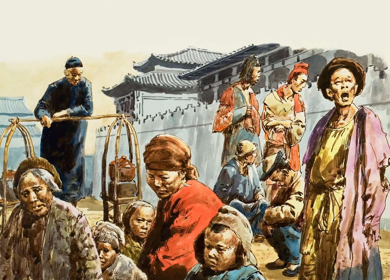 A miséria perseguiu a terra da China (guache sobre papel) de C.L. Doughty