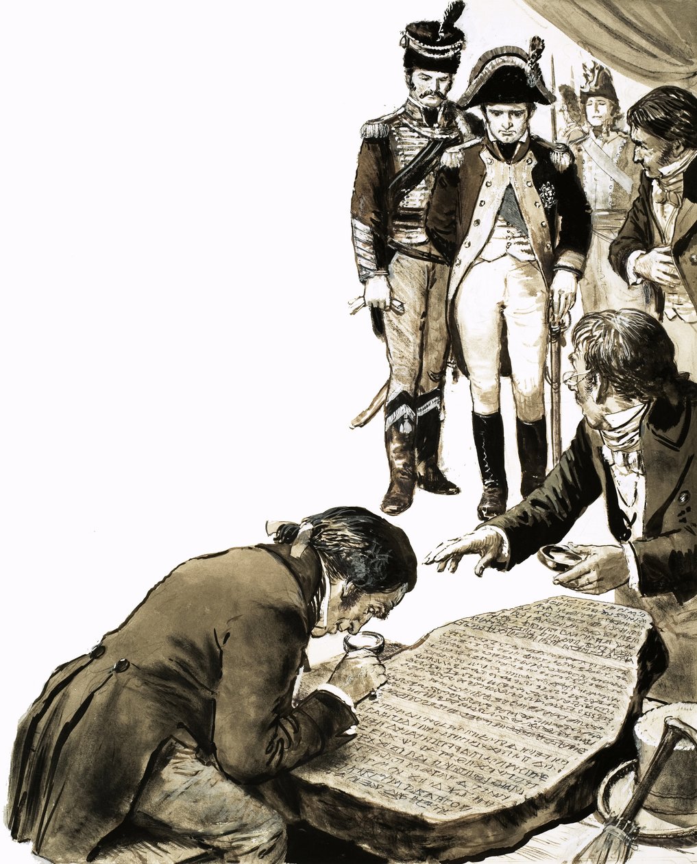 Napoleão trouxe académicos para desvendar os segredos das línguas antigas da Pedra de Roseta de C.L. Doughty