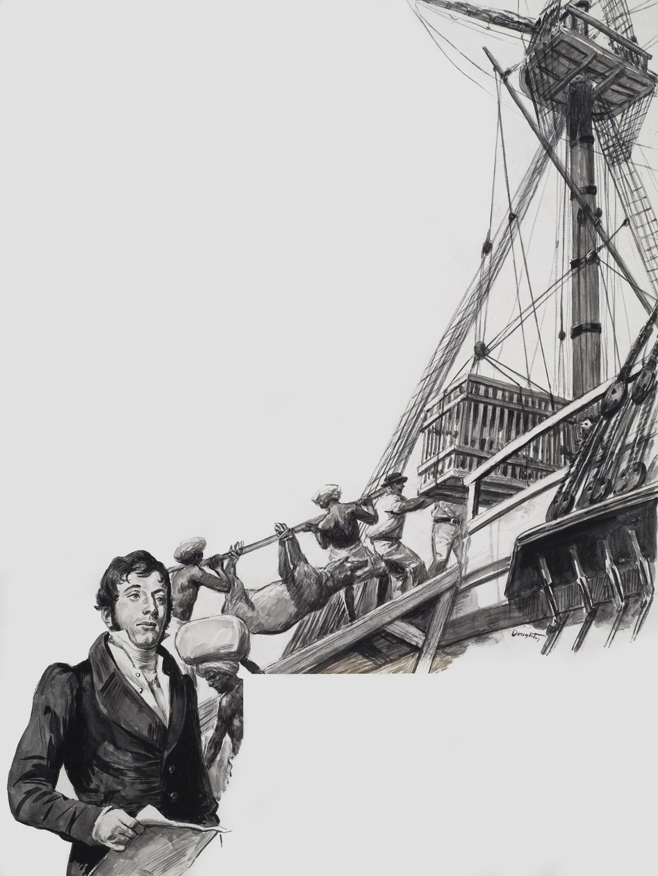 Raffles leaves Singapore (guache sobre papel) de C.L. Doughty