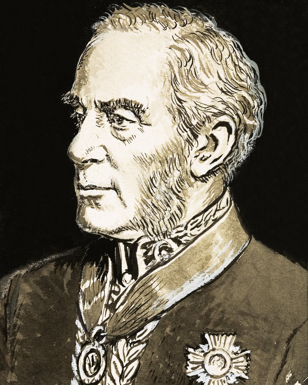 Sir Richard Mayne, ilustração de "The Great Detectives" (Os Grandes Detectives) de C.L. Doughty