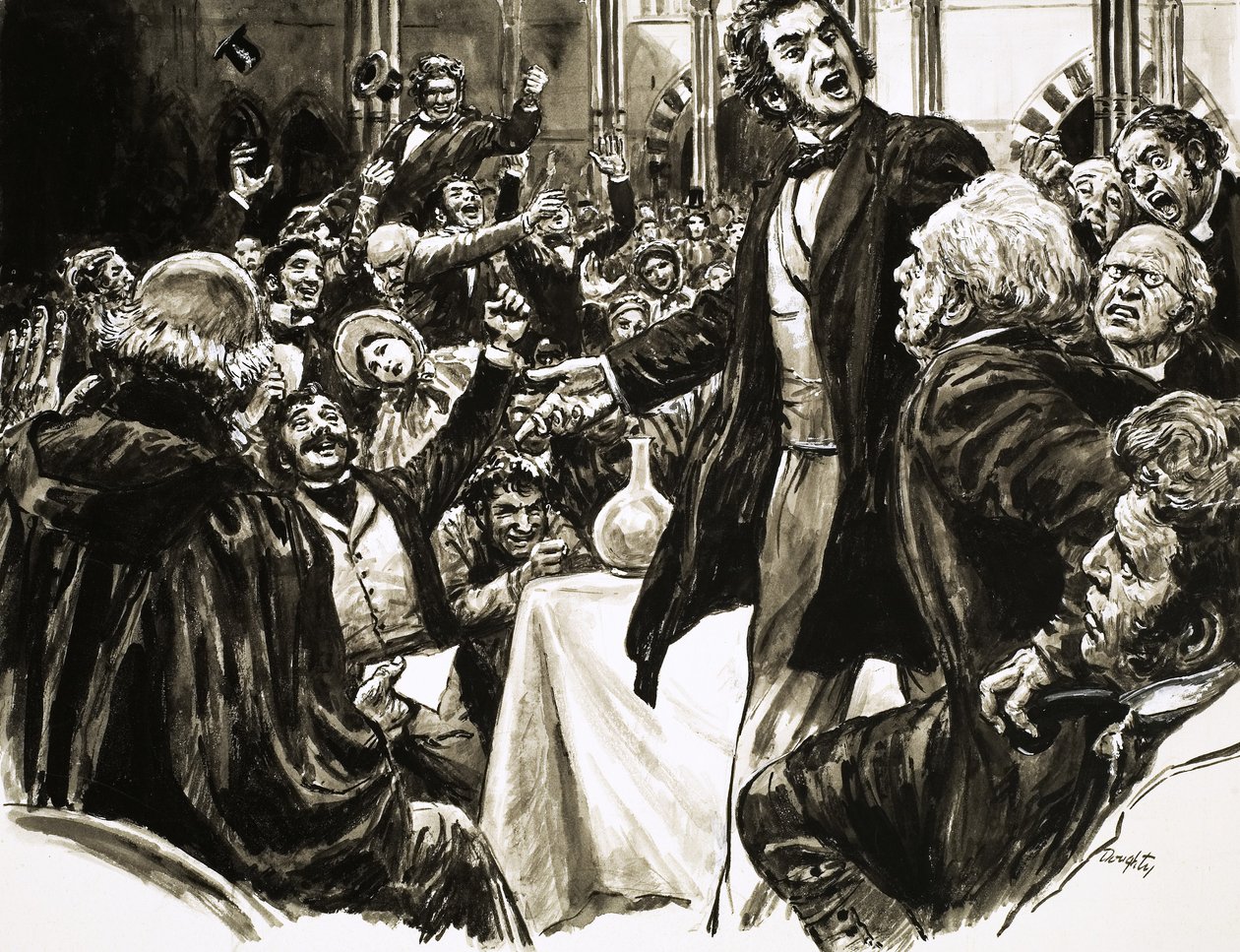 Thomas Huxley na plataforma de conferências de C.L. Doughty