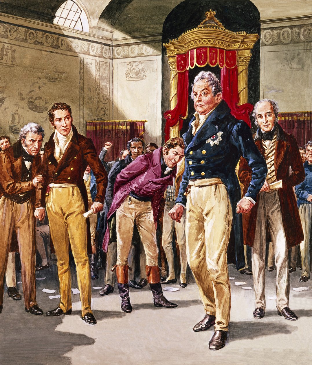 Guilherme IV (1765-1837) O triunfo dos reformadores (guache sobre papel) de C.L. Doughty