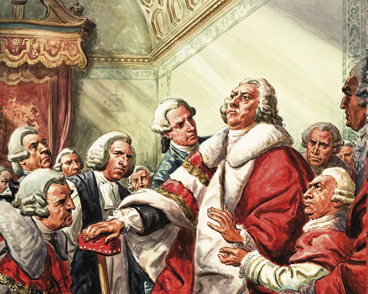 William Pitt faz o seu último discurso no Parlamento em 1778 de C.L. Doughty