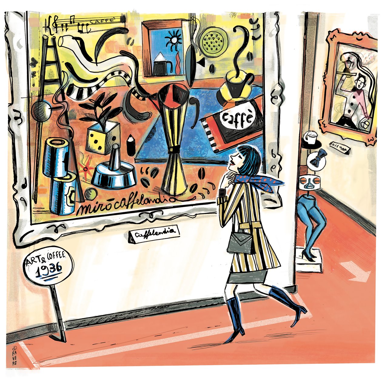 ARTE E CAFÉ (pastel, tinta, digital) de COSTANZA FAVERO