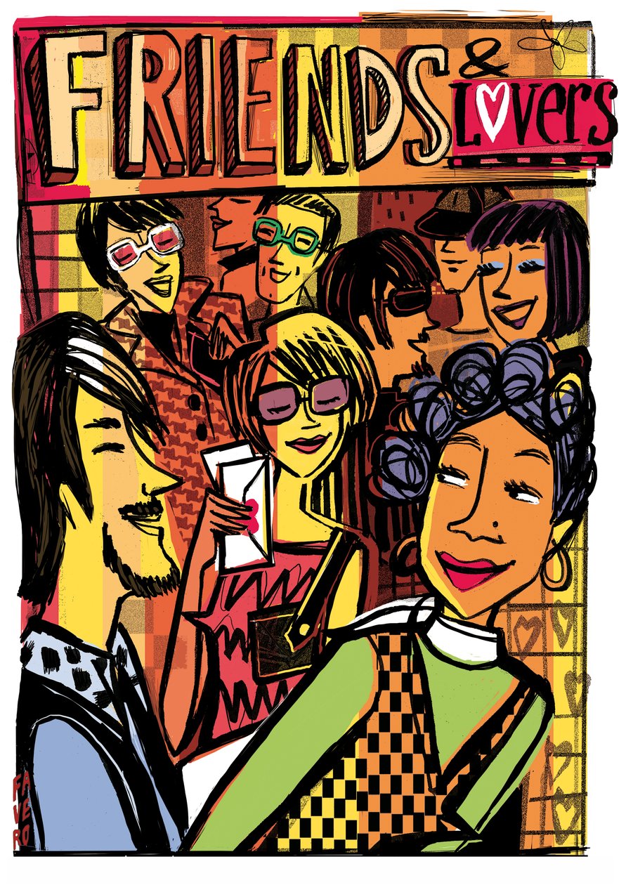 AMIGOS E AMANTES (tinta e digital) de COSTANZA FAVERO