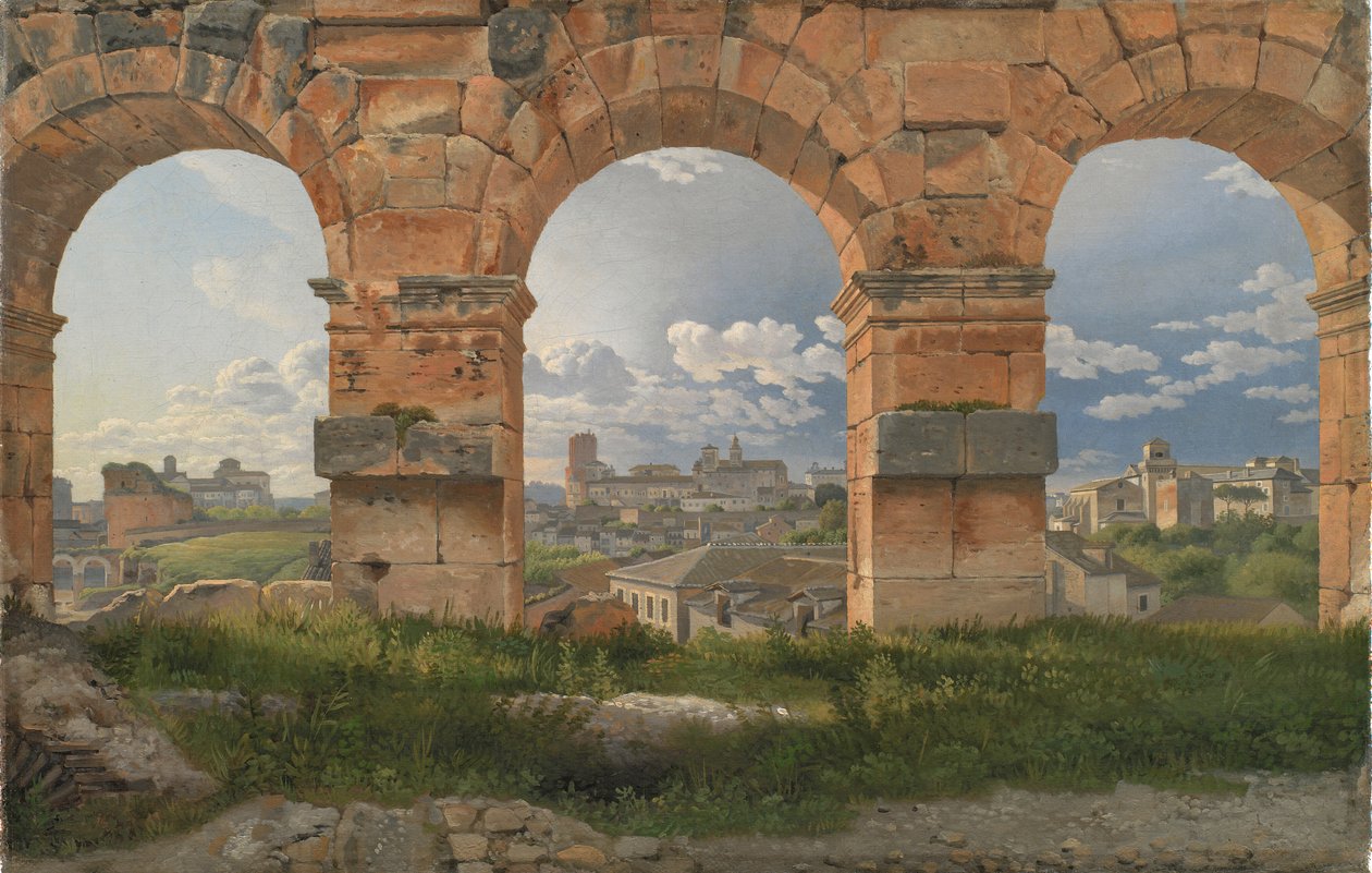 Uma vista através de três arcos do terceiro andar do Coliseu de Christoffer Wilhelm Eckersberg