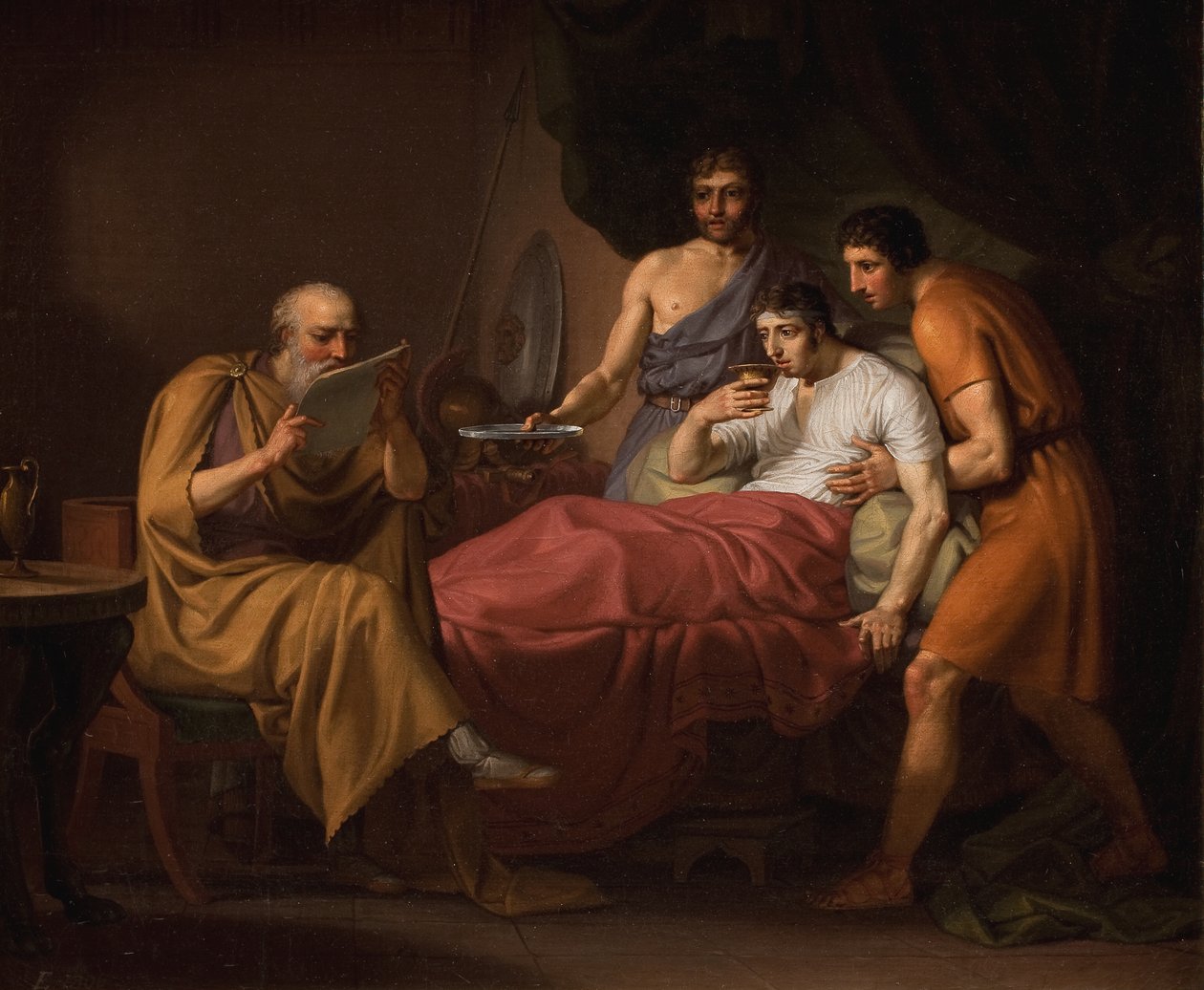 Alexandre, o Grande em seu leito de enfermo de Christoffer Wilhelm Eckersberg