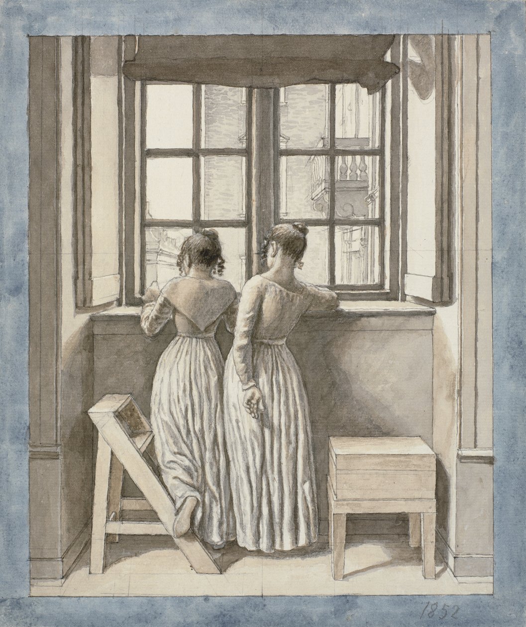 Em uma janela no estúdio do artista de Christoffer Wilhelm Eckersberg