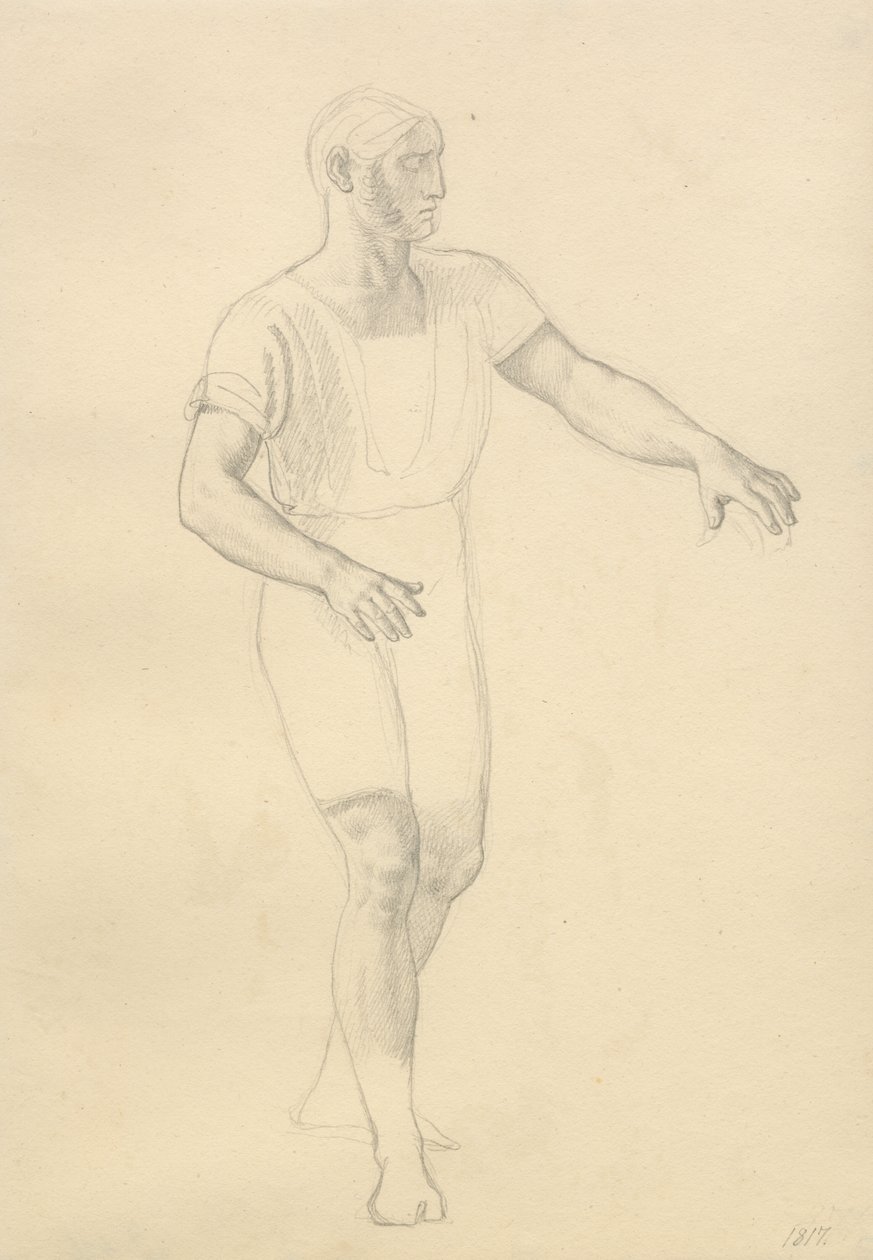 A morte de Balder - estudo para Hødur. de Christoffer Wilhelm Eckersberg