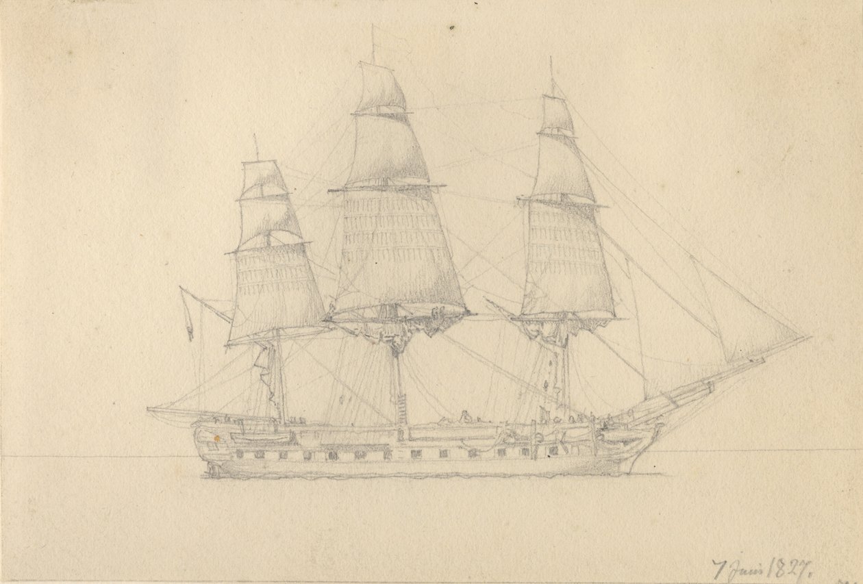 E Fragata. de Christoffer Wilhelm Eckersberg