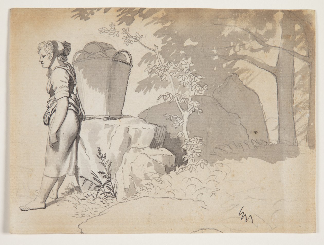 Uma camponesa descansa de Christoffer Wilhelm Eckersberg