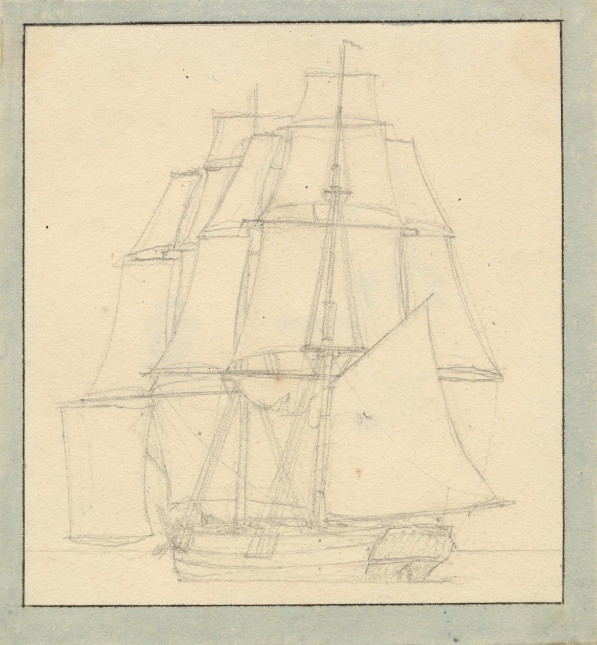 Um brigue com jibsail de Christoffer Wilhelm Eckersberg