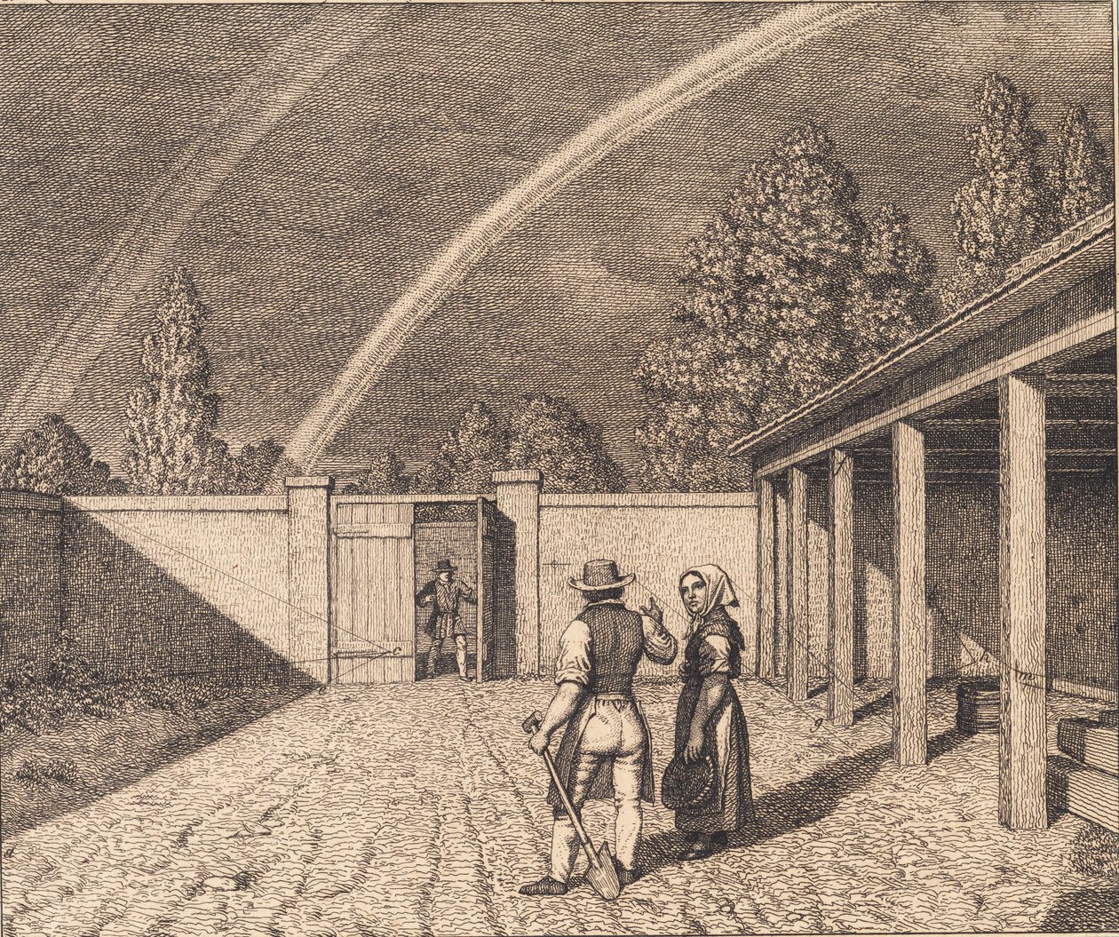 Um arco-íris duplo. Ilustração para "Perspectiva linear", Placa V de Christoffer Wilhelm Eckersberg