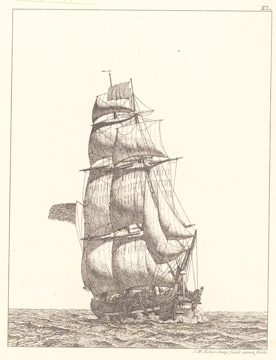 Um brigue norte-americano de Christoffer Wilhelm Eckersberg