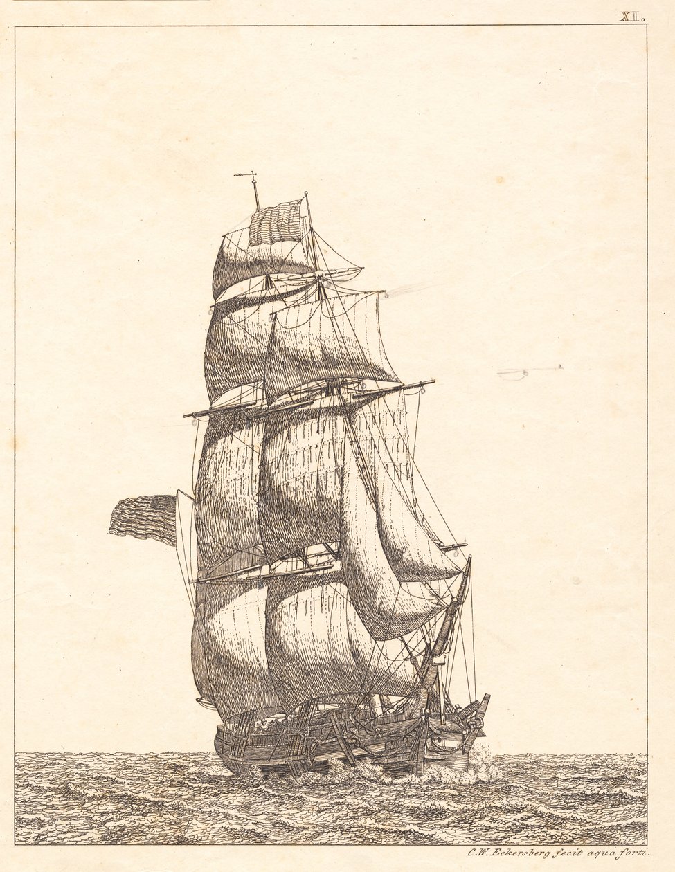 Um brigue norte-americano de Christoffer Wilhelm Eckersberg