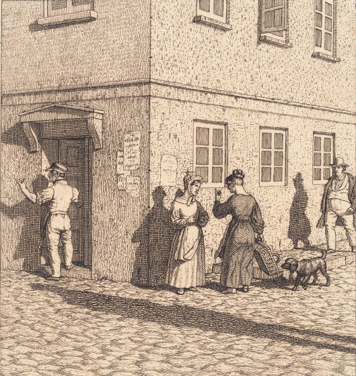 Uma esquina. Ilustração para "Perspectiva linear", Placa VII de Christoffer Wilhelm Eckersberg