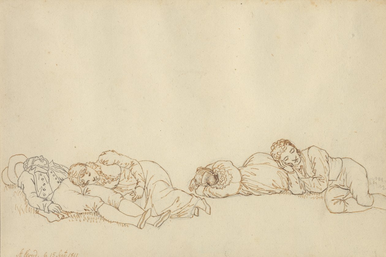 Quatro parisienses adormecidos de Christoffer Wilhelm Eckersberg