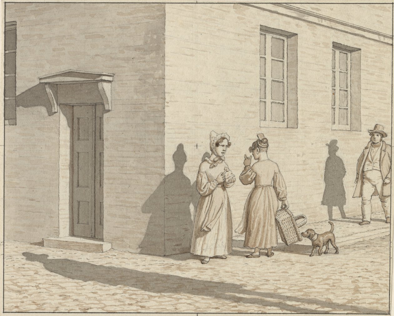 Perspectiva Linear Aplicada à Pintura - Placa VII, 1 - Um Encontro de Esquina de Christoffer Wilhelm Eckersberg