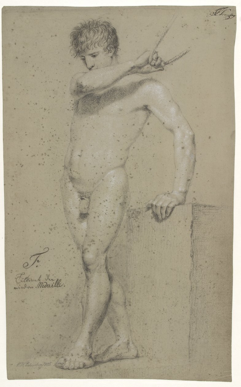 Modelo masculino em pé, perfil esquerdo de Christoffer Wilhelm Eckersberg