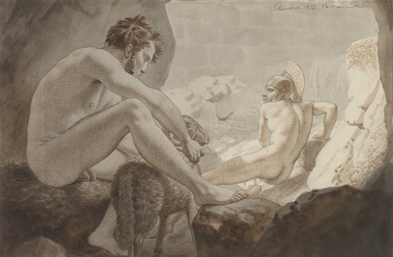 Ulisses foge de Polifemo de Christoffer Wilhelm Eckersberg