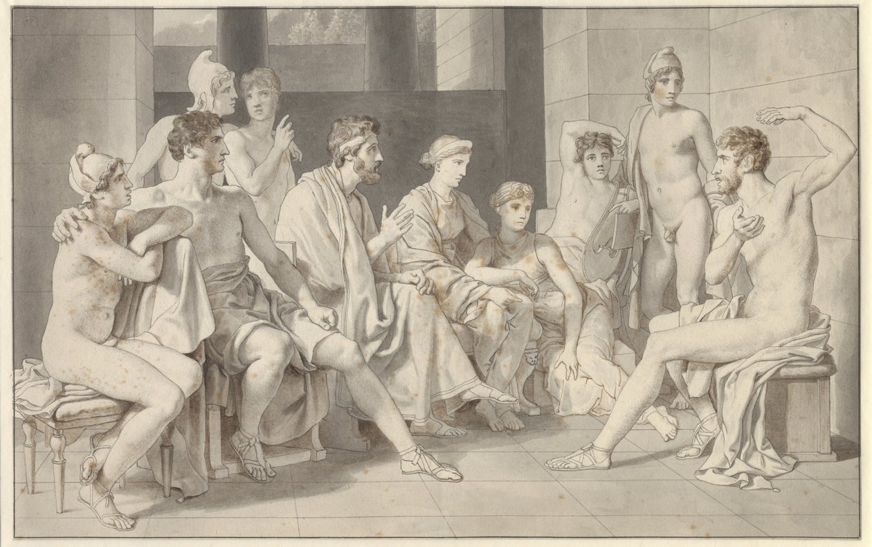 Ulisses conta sua vida em Alkinoos de Christoffer Wilhelm Eckersberg