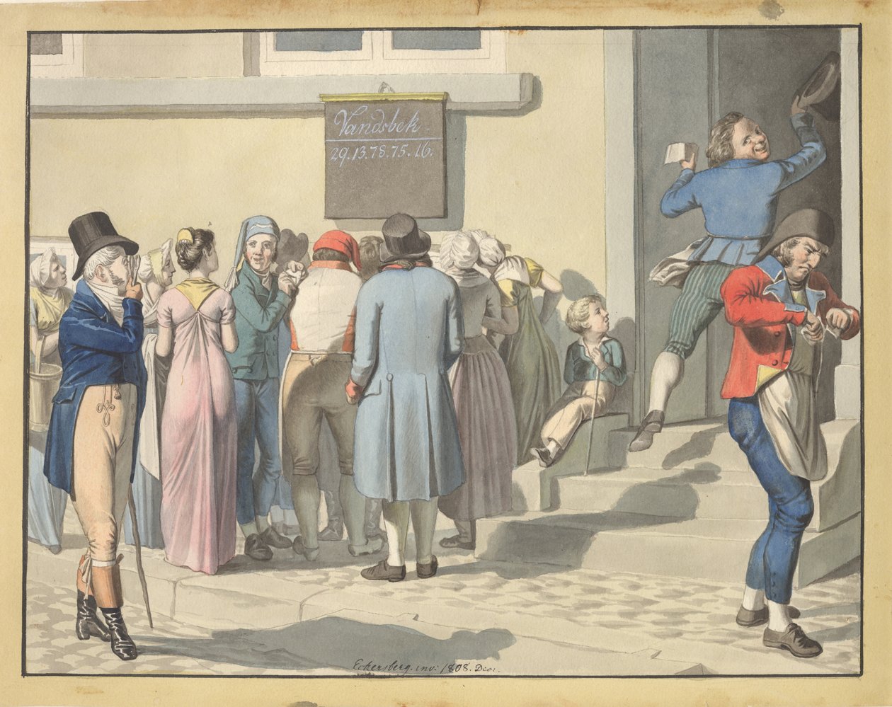 Fora da Agência Loteria de Christoffer Wilhelm Eckersberg
