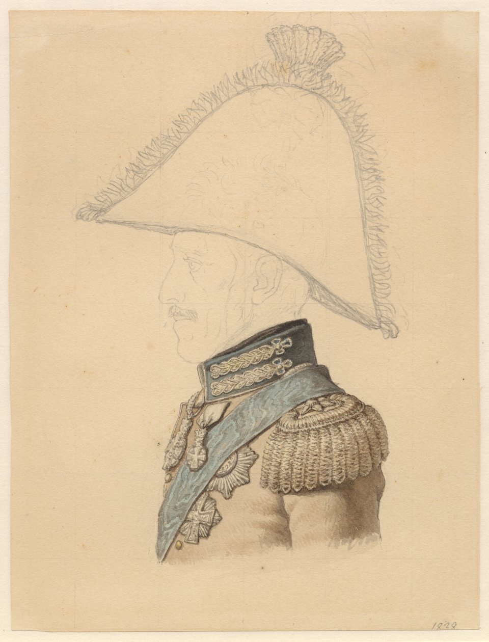 Retrato de Frederik VI de perfil à esquerda de Christoffer Wilhelm Eckersberg