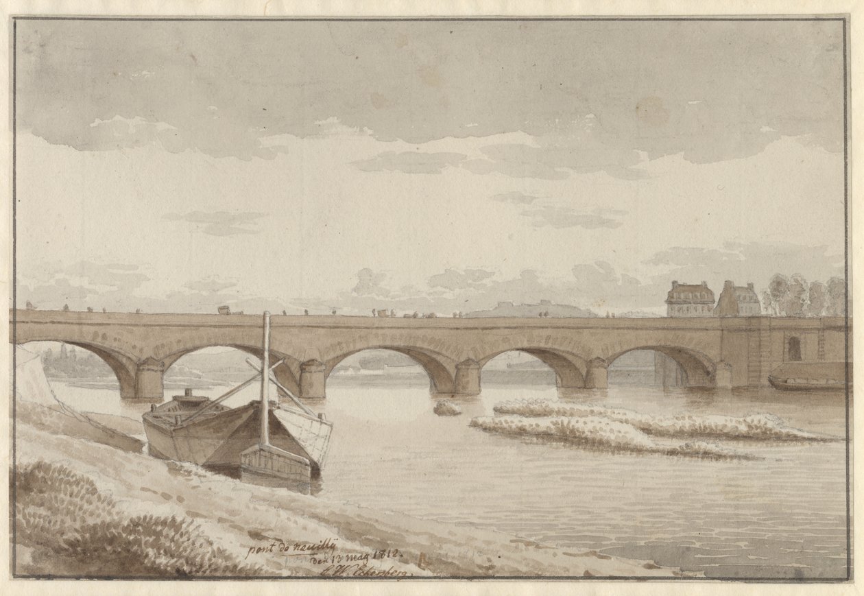 A ponte do Sena em Neuilly, Paris, 13 de maio de 1812 de Christoffer Wilhelm Eckersberg