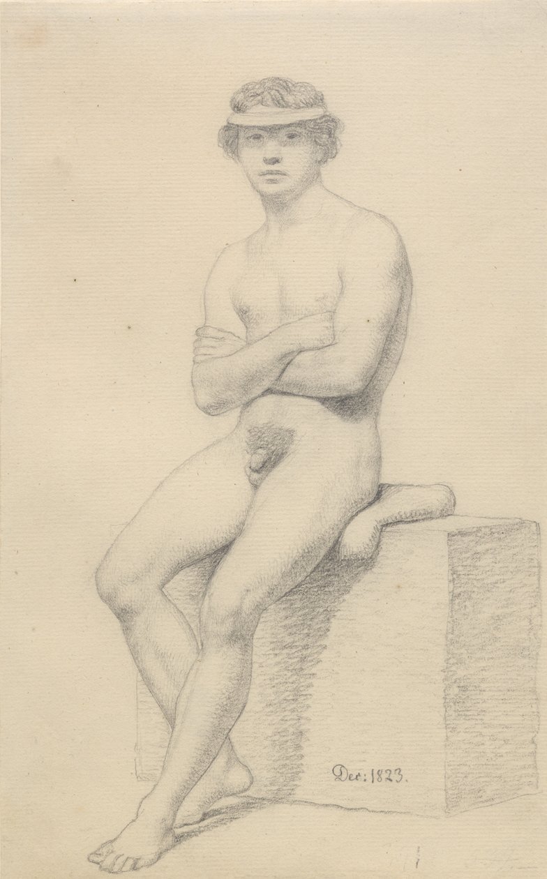 Modelo masculino sentado. de Christoffer Wilhelm Eckersberg