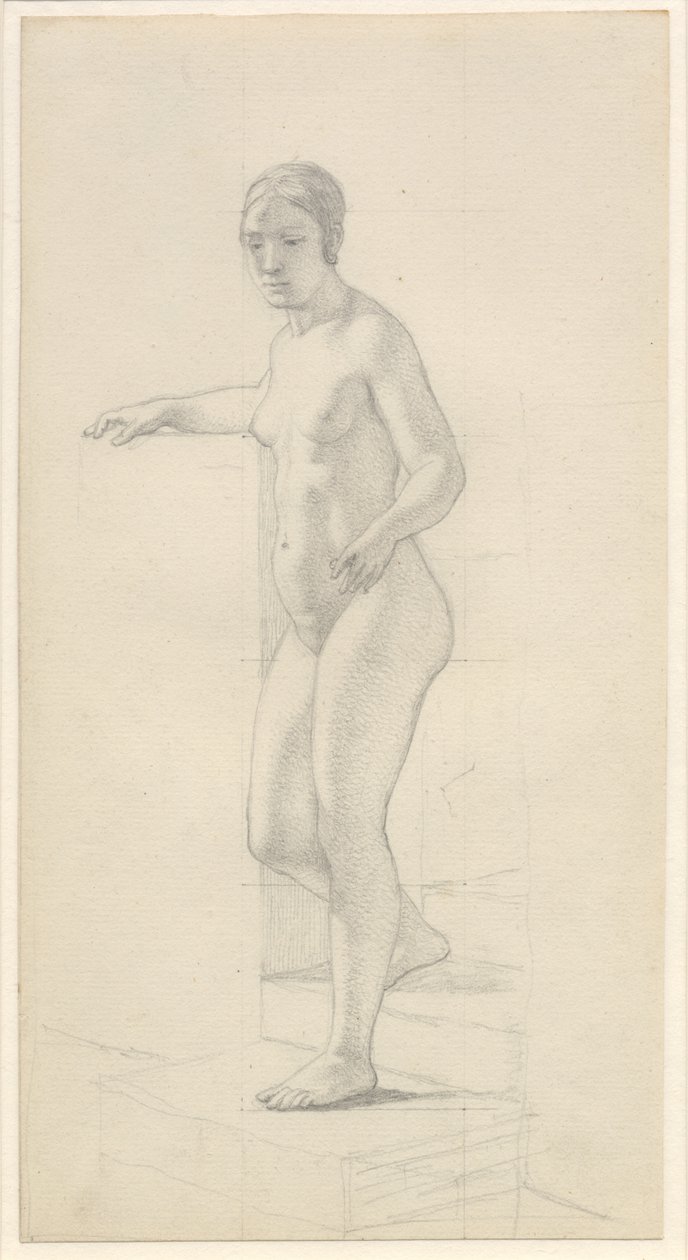 Modelo feminino em pé de Christoffer Wilhelm Eckersberg