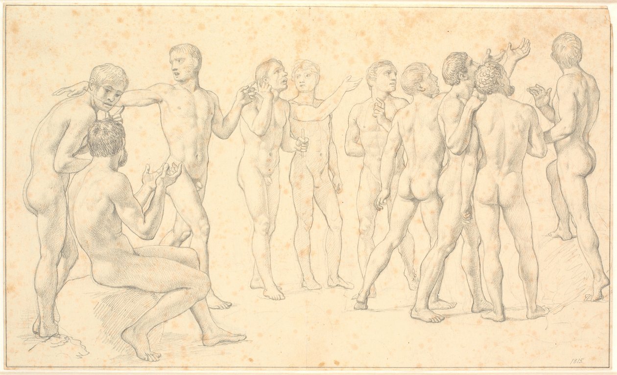 Estudo de um grupo de homens nus de Christoffer Wilhelm Eckersberg