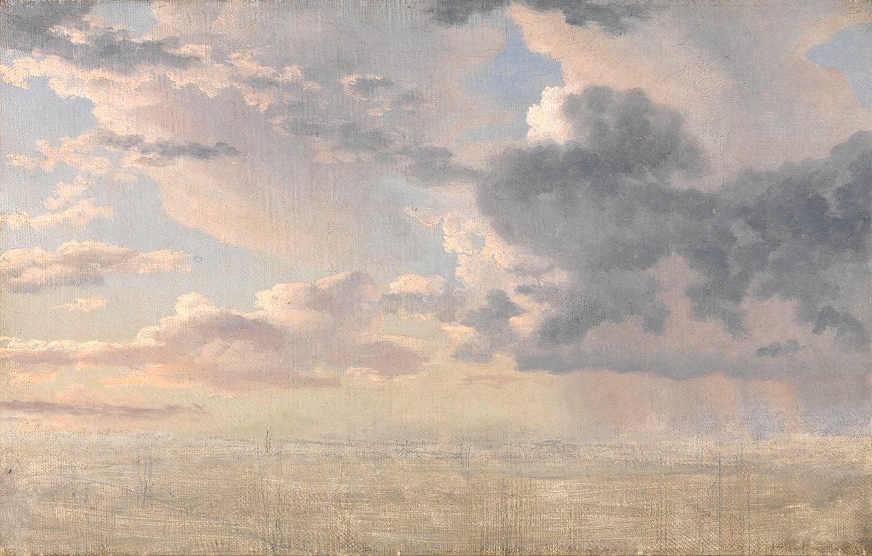 Estudo de nuvens sobre o som de Christoffer Wilhelm Eckersberg