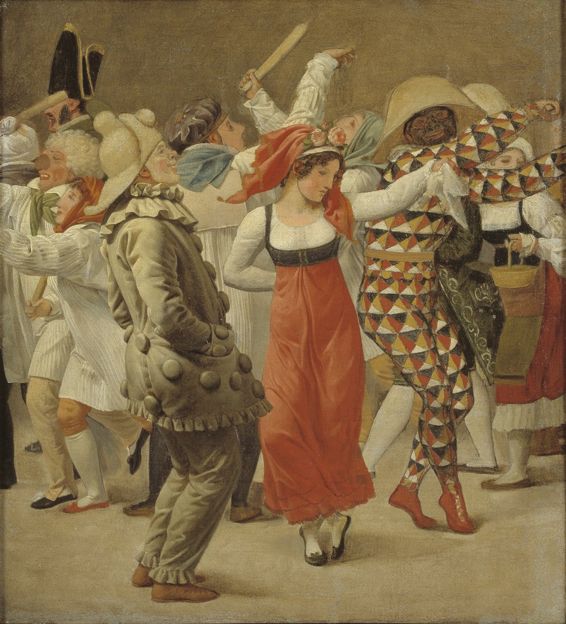 O Carnaval em Roma. Fragmento de Christoffer Wilhelm Eckersberg