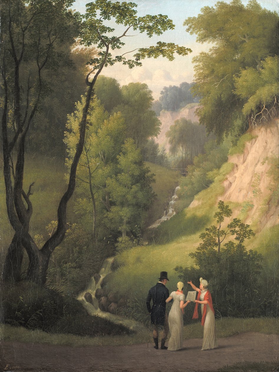 A Fenda do Diabo na Mansão Liselund. A Ilha de Møn de Christoffer Wilhelm Eckersberg