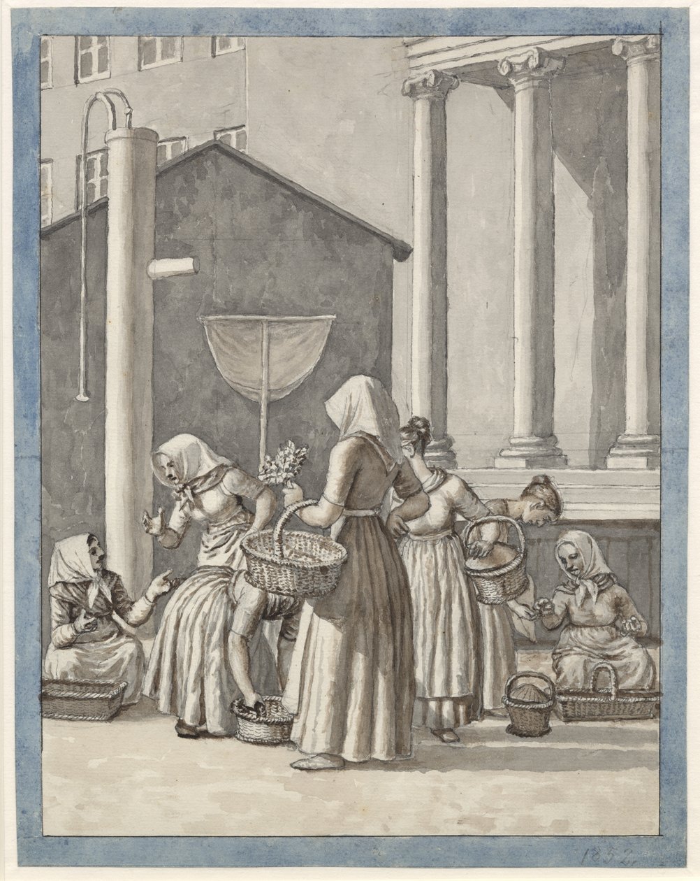 Torvekoner em Copenhague de Christoffer Wilhelm Eckersberg