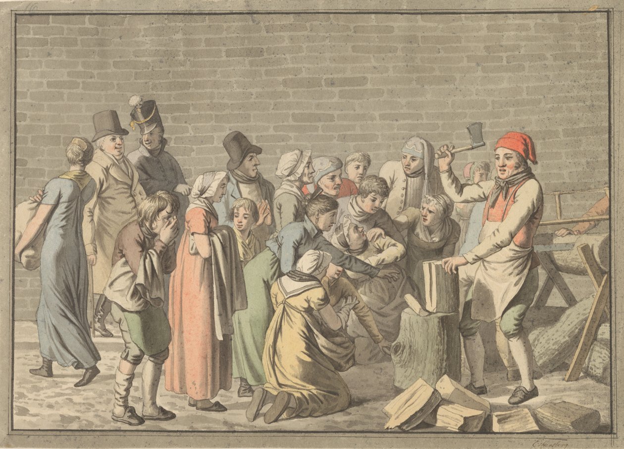 Distribuição de lenha para os pobres de Christoffer Wilhelm Eckersberg