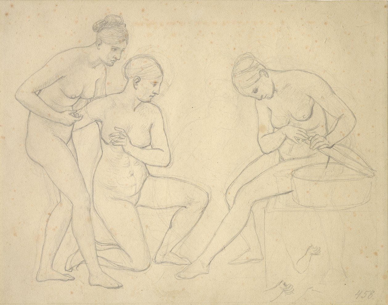 Rascunho da imagem das filhas de Cekrop. de Christoffer Wilhelm Eckersberg