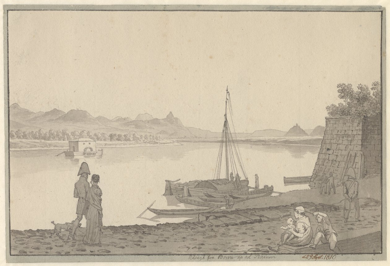Vista de Bonn até o Reno de Christoffer Wilhelm Eckersberg