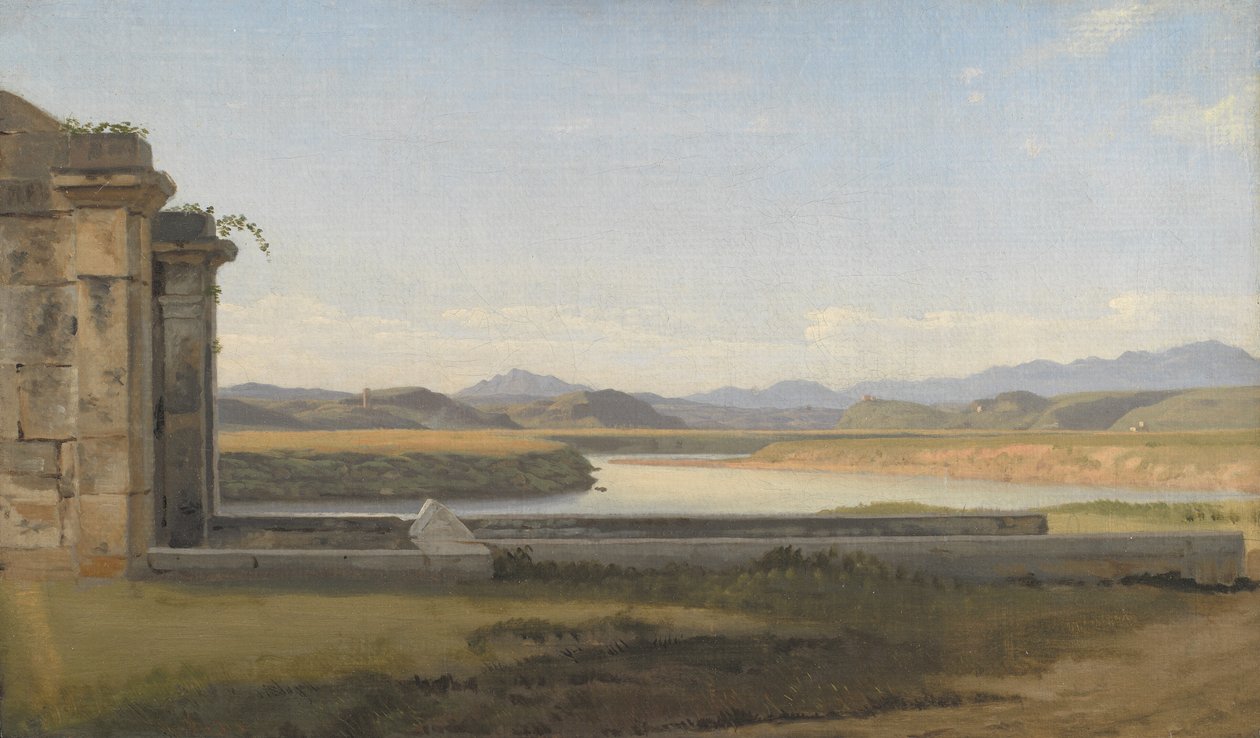 Vista da Fontana Aceosa, Roma de Christoffer Wilhelm Eckersberg