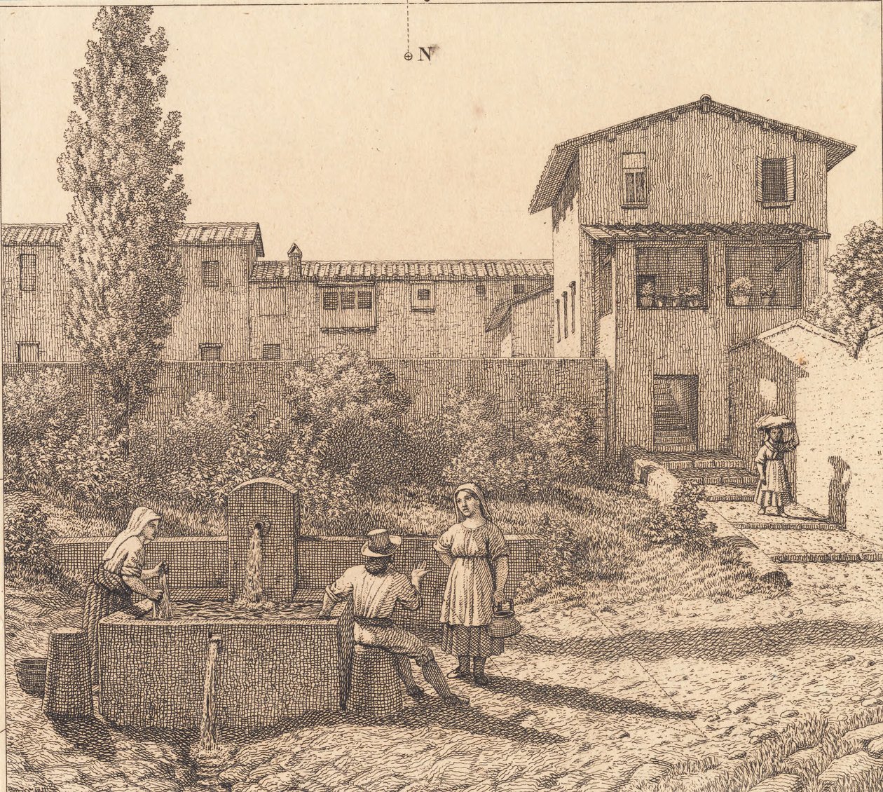 Vista de uma vila italiana de Christoffer Wilhelm Eckersberg