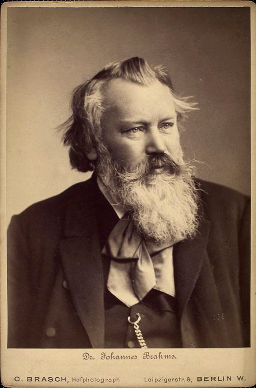 Johannes Brahms, compositor e pianista alemão, 1889 de C Brasch