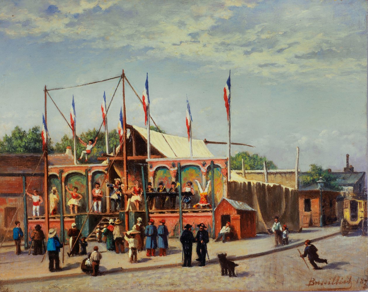 A tenda do lutador Dubois, boulevard de la Villette de C. Bussilliet